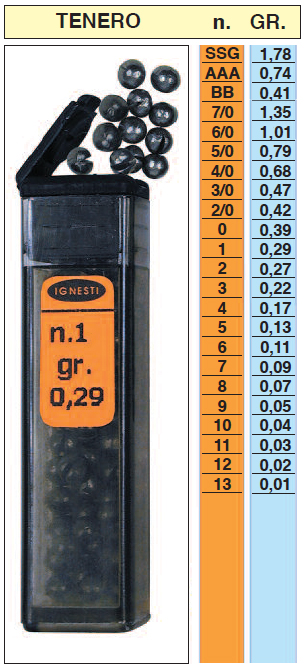 Pallini teneri Mis 2/0 gr 0,42